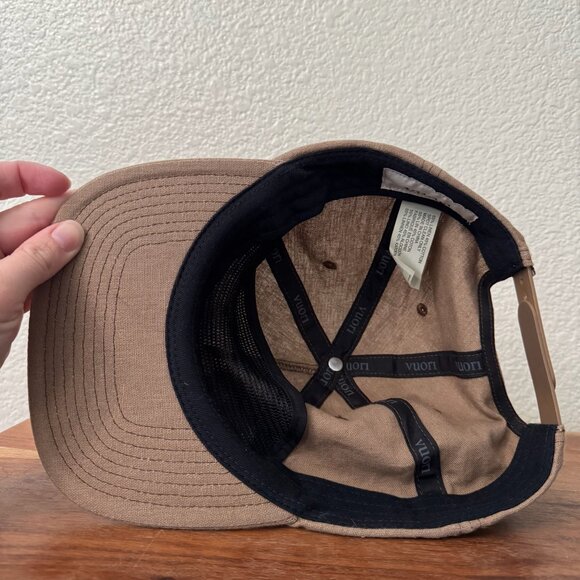Vuori Khaki Linen Cotton Blend Snapback Hat OSFM - Picture 3 of 6